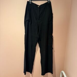 Zara Black Trousers with Gold Button